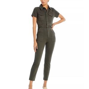 Good American Fit for Success Denim Jumpsuit in Green